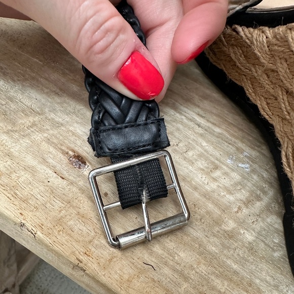 Chase + Chloe black wrap strap wedge heel wedding vacation summer party formal 9 - Picture 10 of 10